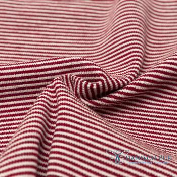 Preview: Bio Ringel Wollbündchen - rot meliert Weiss - Rippe im Schlauch